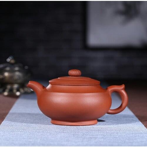 Purple clay pot genuine hand-made raw ore red mud line round pot Kungfu teapot Teapot Set wholesale one substitute