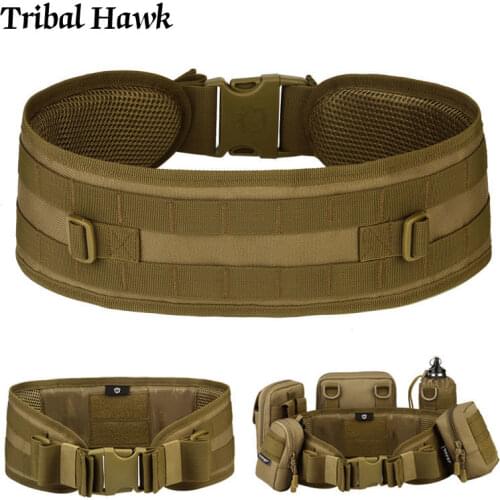 Military Molle Belt Tactical Army Airsoft Soft Padded Belt Men Hunting Multi-Use Camouflage Wide Girdle Accessories Equipment