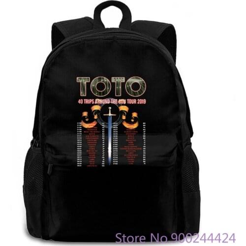 New TOTO 40 Trips Around The Sun Tour Black BLACK Style Hipster Cool women men backpack laptop travel school adult