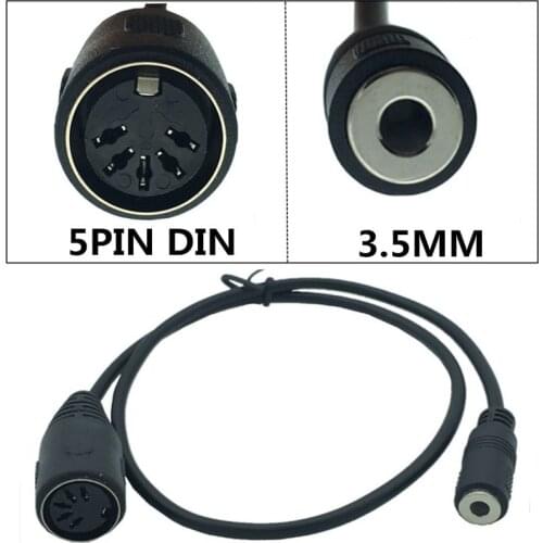 50CM DIN 5Pin Female to Jack 3.5mm Female SmartPhone AUX Headphone Stereo Adapter Input Cable DIN to 3.5mm Cable, 1m 1.5m