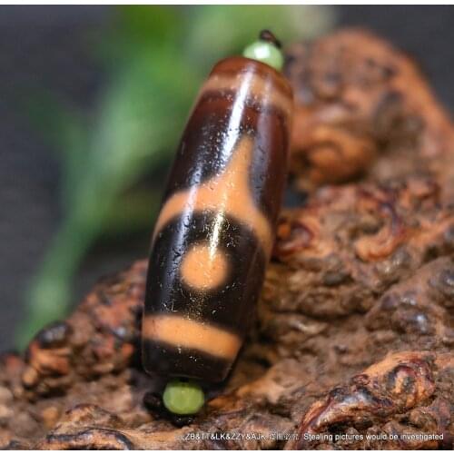 Treasure Unique Energy Tibetan Oily Old Agate Patina Orange Red Star Buddha Cap dZi Bead Amulet Timestown UPD22