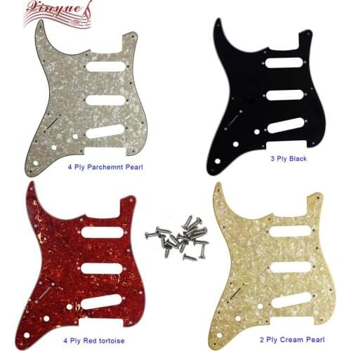 Pleroo Guitar Parts For Left handed US 62' 11 mounting Screws Hole Standard St SSS strat Guitar pickguard Multiple colors