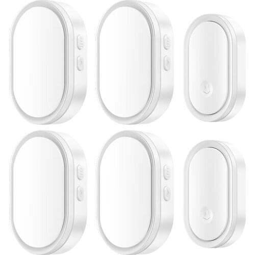 CACAZI Smart Wireless Doorbell Waterproof 2 Button 4 ReceiverTouch Button 300M Range Home Security Door Call Bell 36 Ring