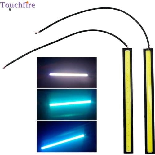 1pcs 17cm Waterproof COB LED Car DRL Driving Daytime Running Strip 12V Fog Lights Car styling dropshipping White Red Bule Green
