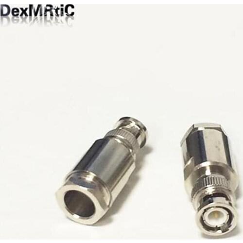 1PC BNC male plug RF Coax Connector Clamp for RG8 RG213 LMR400 straight Nickelplated NEW wholesale
