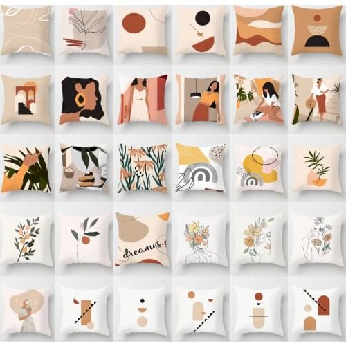 1Pcs New Nordic Simple Abstract Line Drawings Cushion Case Morandi Decorative Pillows Case Modern Livingroom Sofa Throw Pillows