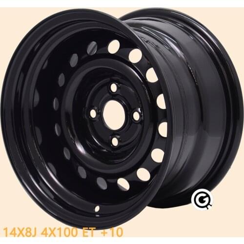 14inch steel wheel 14X8J offset 10 deep dish BB rims 4X100 4holes MK2 mini gloss black finish