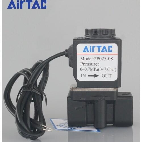 2 Way 2 Position G1/4" IP65 Pneumatic Air Water Oil Solenoid Valves DC 24V AC 220V 110V 12V 2P025-08 AirTac