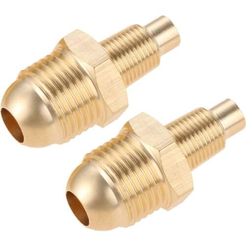 2 pcs Propane Orifice Connector Brass Tube Fitting 3/8" Flare x 1/8" Mnpt for Casting Cooking Stove Grill Turkey Pot Cooker