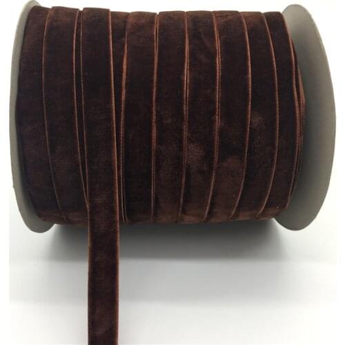 5Yards/lot 5/8" 15mm Coffee Soft Velvet Ribbon Headband Clips Bow Wedding Christmas Decoration