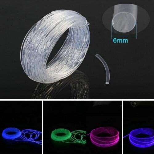 6mm(Dia.) Car Home DIY LED Lighting PMMA transparent Side Glow plastic Fiber Optic Cable hanging lamp curtain star ceiling decor