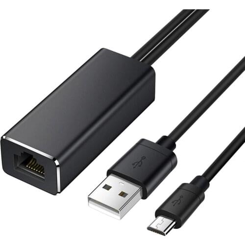 Ethernet Adapter for Amazon Fire TV Stick Google Home Mini Chromecast Ultra 2 1 Audio Micro USB to RJ45 with USB Power Supply