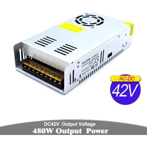 DC 42V Power Supply 11.4A 480W Power Adapter Transformer AC To DC42V SMPS For Lighting stepper Motor CNC Router Server Machinery