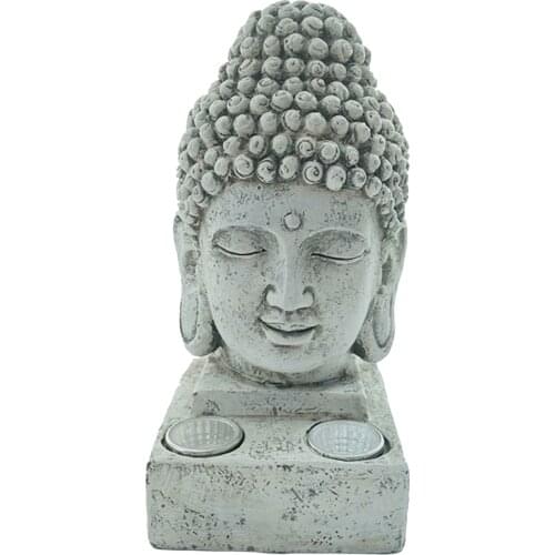 Solar Buddha Bodhisattva Figurine Handmade Office Desktop Study 10x8x17.5cm