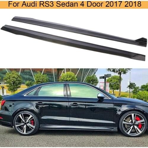 Carbon Fiber Side Skirts Body Kits for Audi RS3 Sedan 4-Door 2017 2018 Side Door Bumper Lip Apron Spoiler Non A3 S3