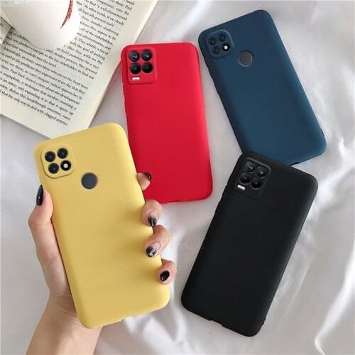 Candy Color Frosted Silicone Phone Case For Oppo Realme 8 Pro 7 5g C21 Matte Soft Tpu Protective Back Cover Fundas Coque