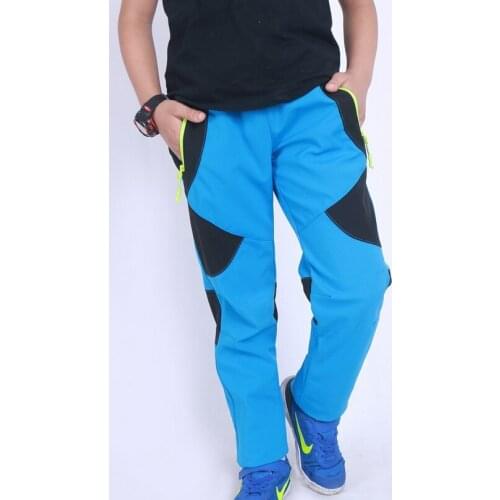 Children Winter Fleece Hiking Pants Climbing Waterproof Warm Outdoor Sport Windproof Trekking Camping Softshell Pants