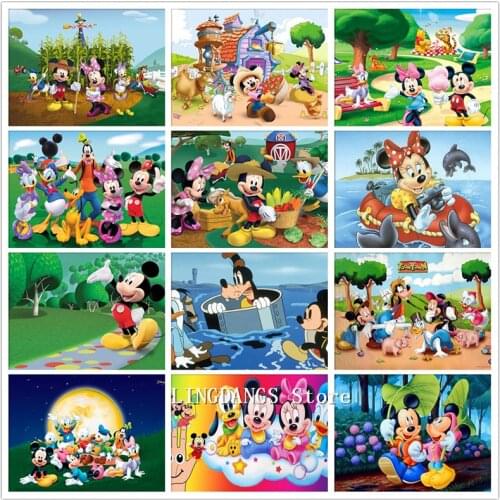 Disney Mickey Mini Cartoon Animal 5D DIY Full Drill Diamond Painting Diamond Embroidery Cross Stitch Home Decor Gift LINGDANGS