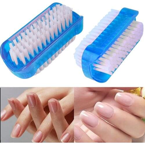 Double Sided Scrubbing Soft Art Nail Brush Remove Dirt Practical Fingernail Manicure Tools Care Pedicure Hand Wash Dust Cleaning