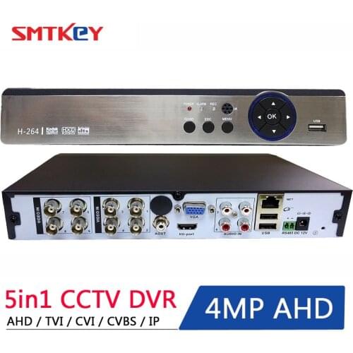 SMTKEY 8CH Hybrid DVR Onvif P2p 5 IN 1 4MP AHD DVR NVR XVR CCTV 8Ch 1080P 3MP 5MP Hybrid Security DVR Recorder