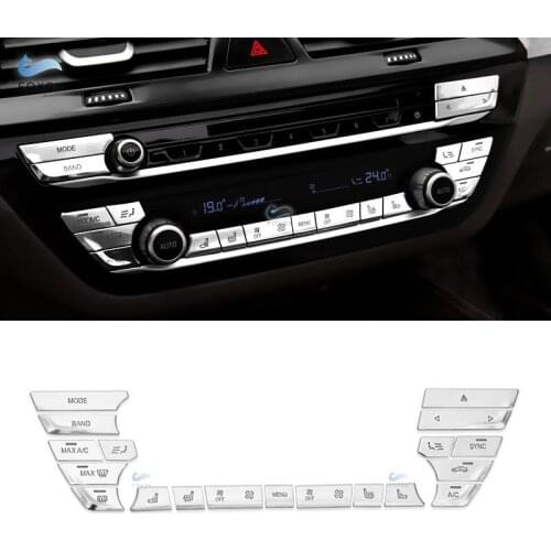 For BMW 5 Series 528 530 G30 540li 2018 ABS Chrome Car Center Console Air Condition Switch Buttons Cover Trim