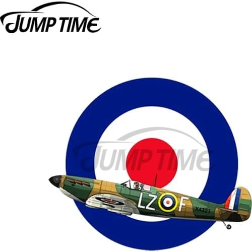 JumpTime 13 x 11cm For RAF SPITFIRE- BATTLE OF BRITAIN WW2 AIRCRAFT PLANE Waterproof Decoration Car Stickers VAN Windows Decal