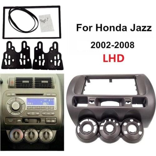 2 Din Car Stereo Frame Trim Kit Dashboard for Honda Jazz 2002-2008 LHD DVD Player Installation Bezel Fascias