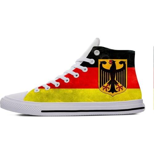 German Germany Republic Flag Patriotic Fashion Casual Cloth Shoes High Top Lightweight Breathable 3D Print Men Women Sneakers