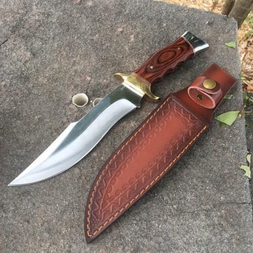 Outdoor Selfdefense Knife High Hardness Straight Knife Stainless Steel Blade Camping Survival Sharp Tactical Knife With Scabbard