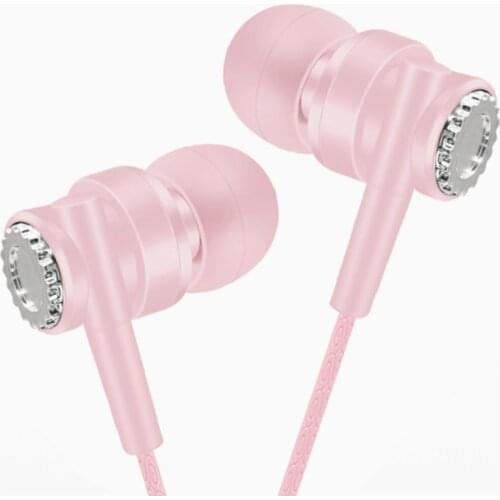 L104 Universal 3.5mm Dual Subwoofer Dynamic Wired Headset Heavy Bass Sport Gaming In-Ear Earphone With Mic For Samsung Xiaomi