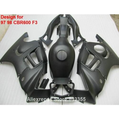 Matte painted for HONDACBR 600 F3 1998 1997 97 98 Fairings ( All Black ) cbr 600 fairing kit +7gifts xl94