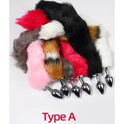 Multicolor Artificial Fox Tail Anal Plug Metal Butt Plug Anal Plug SM Alternative Sex Product Anal Plug Role Play Adult Sex Toys
