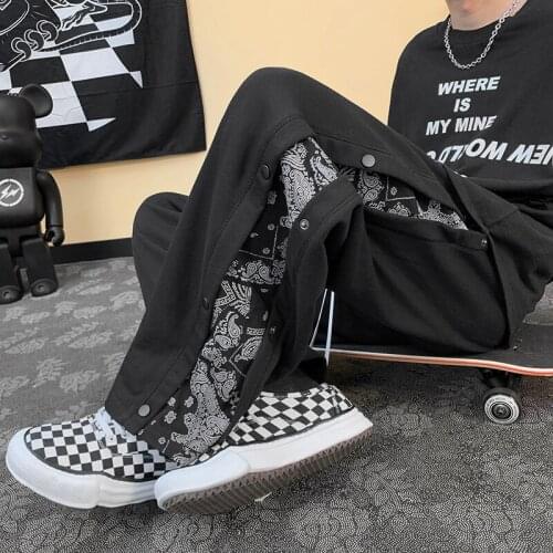 Cashew blossom trendy mens pants autumn thin high street casual pants Korean trendy sports pants spring and autumn loose wide