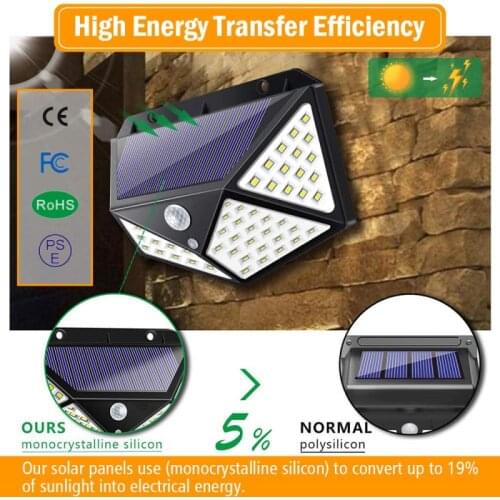 Powerful LED Solar Light Outdoor For Garden Decoration Garden LED Solar Lamp Powered Waterproof PIR Motion Sensor Street Light