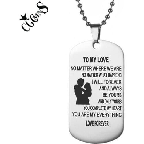 Stainless Steel Letter Love Necklace To My Love Pendant Necklaces For Women Valentines Day Jewelry Gift