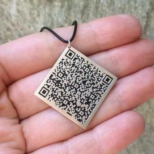 Ufine Personalized QR Code Memorial Gift fashion Unisex barcode Necklace cooper high quality pendant necklace N2107