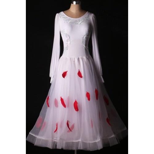 Ballroom Dance Competition Dresses for Woman Long Sleeves Waltz Clothing Customied Adult Child Modern Performance Costumes