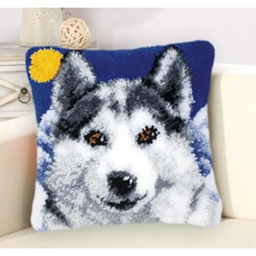 Smyrna Knooppakket 3D Cross Stitch Animal Klink Haak Kleed Bloemen Pillows Borduurpakket Kussen Do It Yourself latch hook Pillow