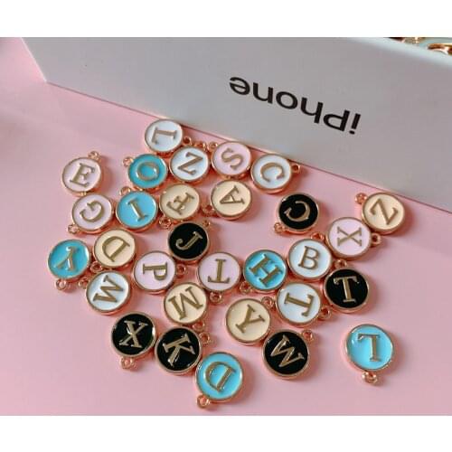 10PCS Fashion Colorful A-Z Letter Charms Alphabet Handmade Pendant For Diy Bracelet Keychain Necklace Jewelry Making Wholesale