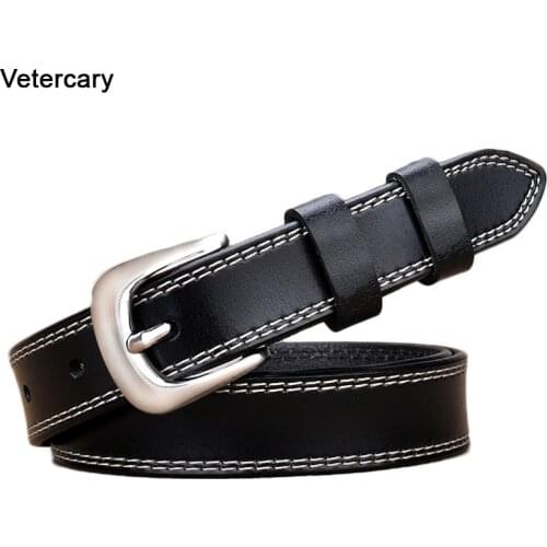 Genuine Leather Belt woman needle black cowskin belts female waist strap top pin buckle belts for women lady cowhide Casual jean