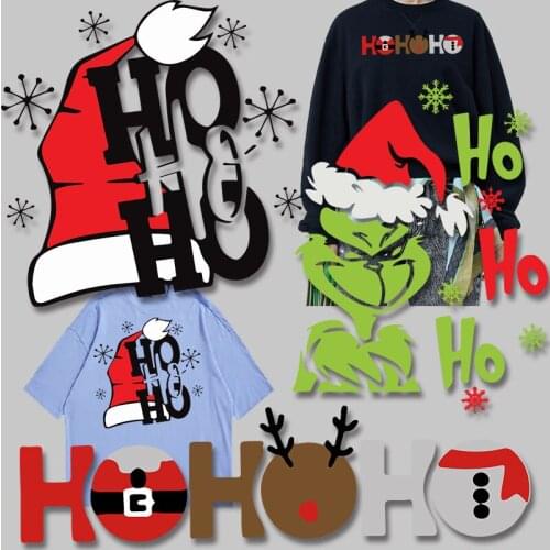 Chrismas Letters Patches for clothing Iron-on Transfers Patches for Kids Clothing Jacket Stickers on fabric