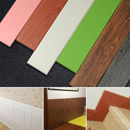 3D Self-Adhesive PVC Plastic Imitation Wood Grain Skirting Sticker Waistline Wall Sticker Waterproof Floor Edge Strip Sticker