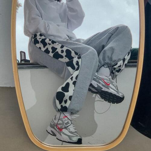 Cotton 2020 autumn and winter new milk pattern beam pants women loose and thin ins casual sports pants all-match long pants