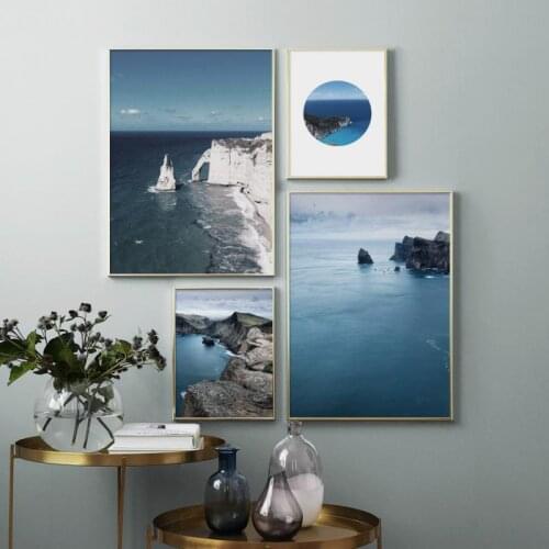 Scandinavian Nature Landscape Canvas Painting Reef Seascape Wall Art Poster Nordic Modern Picture Home Decoration Living Room