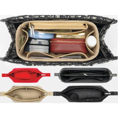 For Book tote oblique Felt Cloth Insert Bag Organizer Makeup Handbag Organizer Travel Inner Purse Baby Cosmetic Mommy Bag 2021