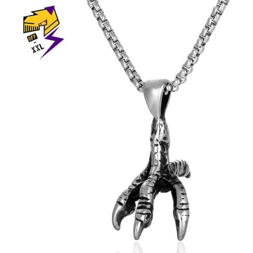 Vintage Men Necklace Pendant Eagle Claw Necklaces Stainless Steel Chains Necklaces Women Punk Rock Gothic Party Jewelry Gift