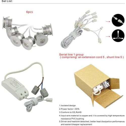 Dimmable MINI 3W LED Recessed downlight 6pcs/lot 6x3W LED Cabinet lamp outdoor led star light AC85-265V Free shipping