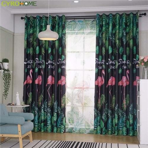 GYC2382 Bedroom Blackout Flamingos Curtains Modern Drapes Window Decor For Living Room