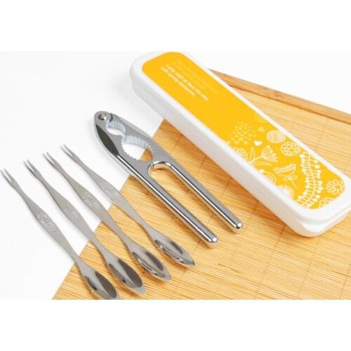 1 Set New Seafood Tool Set Lobster And Crab Cracker Tool Set Forks Nut with Gift Box PK 010