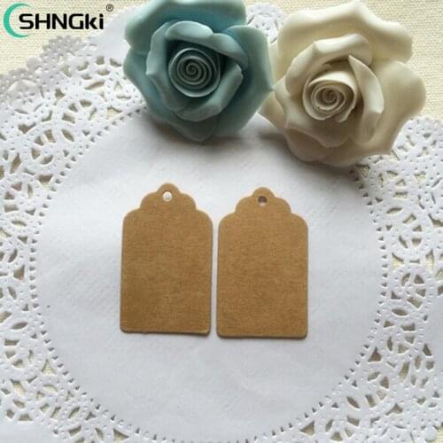 100 pcs Hang Tag DIY Kraft Paper Tags Head Label Luggage Wedding Party Blank Price Tag Kraft Gift